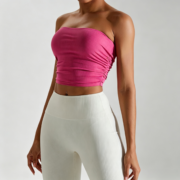 Pink Ribbed Tube Top & White High‑Rise Ribbed Leggings Set - Image 4