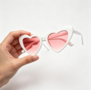 Cross-border European and American diagonal love-shaped sunglasses for women with sun protection - Image 4