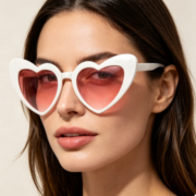 Cross-border European and American diagonal love-shaped sunglasses for women with sun protection - Image 5