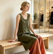 Autumn lightweight ramie-cotton hand-dyed cotton-linen women's clothing - Image 4