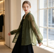 Shirt for women with a unique design, sun-protective, air-conditioned, cardigan-style top - Image 2
