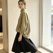 Autumn New Women's Fashionable French Linen Lapel Double-Wear Casual Shape Shirt - Image 3