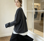 New autumn women's T-shirt set, two-piece French wool loose patchwork, versatile long-sleeve for commuting - Image 3