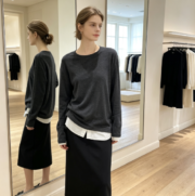 New autumn women's T-shirt set, two-piece French wool loose patchwork, versatile long-sleeve for commuting - Image 4
