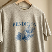 New Spring/Summer Women's Fashionable Trendy "Bendición" Fig Graphic Print Loose Short-Sleeve T-Shirt - Image 2