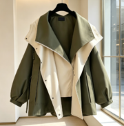 Korean-style new high-end women's spring/autumn casual trendy waist-wrapped mid-length trench coat
