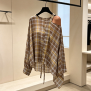 Cross-border fashion women's clothing in European and American styles, summer fashion versatile plaid scarf cape top - Image 4