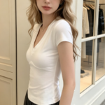 New summer women's clothing, European and American style, hot girl sexy slimming low-cut V-neck