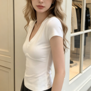 New summer women's clothing, European and American style, hot girl sexy slimming low-cut V-neck