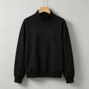 Cross-border Mid-High Collar Fleece American Streetwear Sweatshirt, Hot Girl Mock Neck Top - Image 4