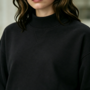 Cross-border Mid-High Collar Fleece American Streetwear Sweatshirt, Hot Girl Mock Neck Top - Image 5