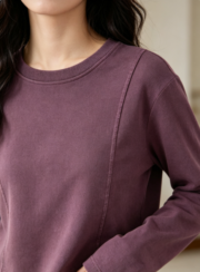 Washed and Aged, Patchwork and Cut, American Street-Style Hot Girl Round-Neck Cropped Sweatshirt for Women - Image 5