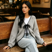 New Cross-border European Women's Fashion Knit Sweaters for Autumn and Winter with Straps - Image 3