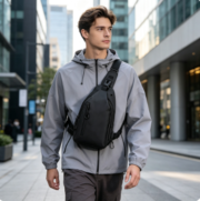 New Men's Waist Bag, Leisure Large Capacity Single-Shoulder Crossbody Bag - Image 4