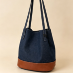 Summer Large-Capacity Denim Bucket Bag with a High-End, Niche Design for Women, Handheld and Shouldered