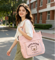 Large-capacity Small Bear Student Single-Shoulder Bag Crossbody Backpack for International Students - Image 4