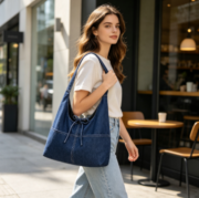 Korean-style INS denim single-shoulder bag for women, small-batch vintage - Image 4