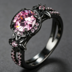 Cross-border black gold diamond-encrusted ring