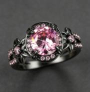 Cross-border black gold diamond-encrusted ring - Image 2