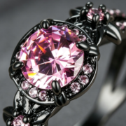 Cross-border black gold diamond-encrusted ring - Image 3