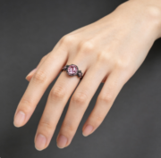 Cross-border black gold diamond-encrusted ring - Image 4