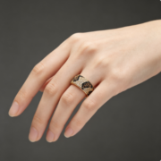 Cross-border copper inlaid colorful diamond snake and leopard print ring - Image 4