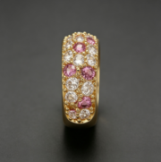 Cross-border luxury copper-inlaid colored diamond round small-batch ring - Image 2