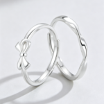 Mbius 999 Silver Couple Ring for Men and Women, Minimalist and Unique Open-Back Ring