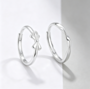 Mbius 999 Silver Couple Ring for Men and Women, Minimalist and Unique Open-Back Ring - Image 2