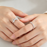 Mbius 999 Silver Couple Ring for Men and Women, Minimalist and Unique Open-Back Ring - Image 4