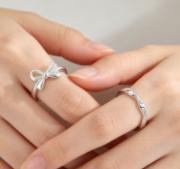 Mbius 999 Silver Couple Ring for Men and Women, Minimalist and Unique Open-Back Ring - Image 5