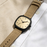 Sports quartz watch, men's retro design, leather strap watch - Image 3