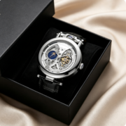 Watch mechanical waterproof stainless steel round fully automatic mechanical - Image 4