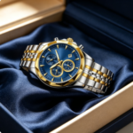 Men's high-end three-eye six-hand watch with luminous dial and quartz movement