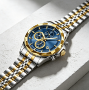 Men's high-end three-eye six-hand watch with luminous dial and quartz movement - Image 2