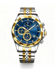 Men's high-end three-eye six-hand watch with luminous dial and quartz movement - Image 3