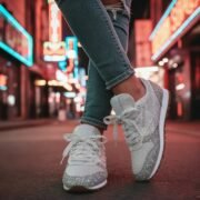 Women's Silver Glitter Sneakers Mesh Lace-Up with Comfortable Sole - Image 3